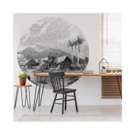 WallArt Papier peint cercle Landscape of Guadeloupe 190 cm
