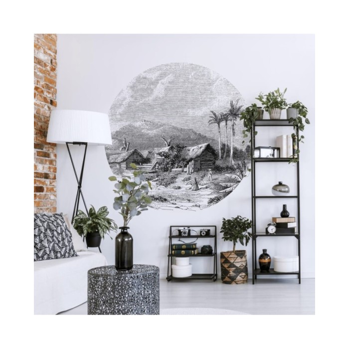 WallArt Papier peint cercle Landscape of Guadeloupe 190 cm