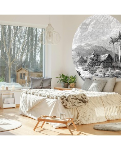 WallArt Papier peint cercle Landscape of Guadeloupe 190 cm