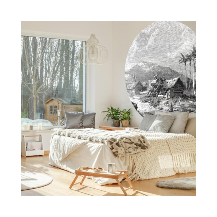 WallArt Papier peint cercle Landscape of Guadeloupe 190 cm