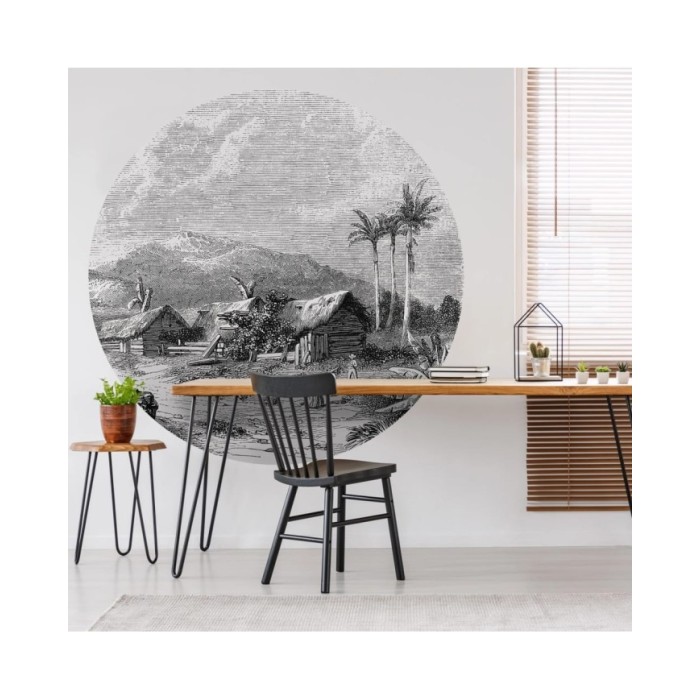 WallArt Papier peint cercle Landscape of Guadeloupe 142,5 cm