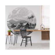 WallArt Papier peint cercle Landscape of Guadeloupe 142,5 cm