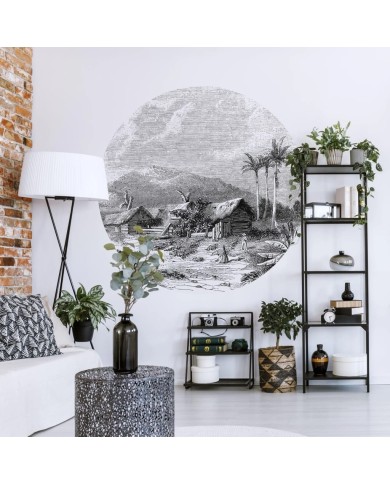 WallArt Papier peint cercle Landscape of Guadeloupe 142,5 cm