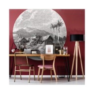 WallArt Papier peint cercle Landscape of Guadeloupe 142,5 cm