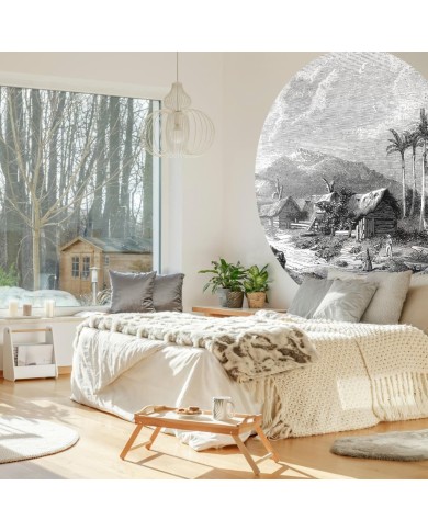 WallArt Papier peint cercle Landscape of Guadeloupe 142,5 cm