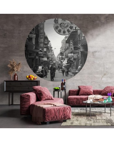 WallArt Papier peint cercle Hong Kong the Old Days 190 cm