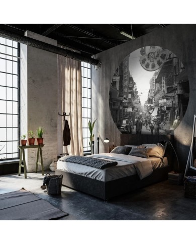 WallArt Papier peint cercle Hong Kong the Old Days 190 cm