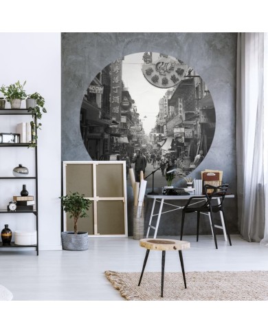 WallArt Papier peint cercle Hong Kong the Old Days 190 cm