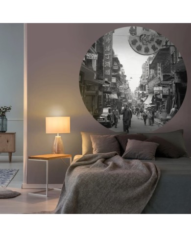 WallArt Papier peint cercle Hong Kong the Old Days 190 cm
