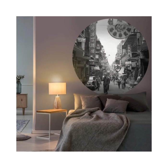 WallArt Papier peint cercle Hong Kong the Old Days 190 cm