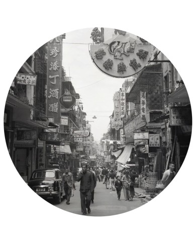 WallArt Papier peint cercle Hong Kong the Old Days 142,5 cm