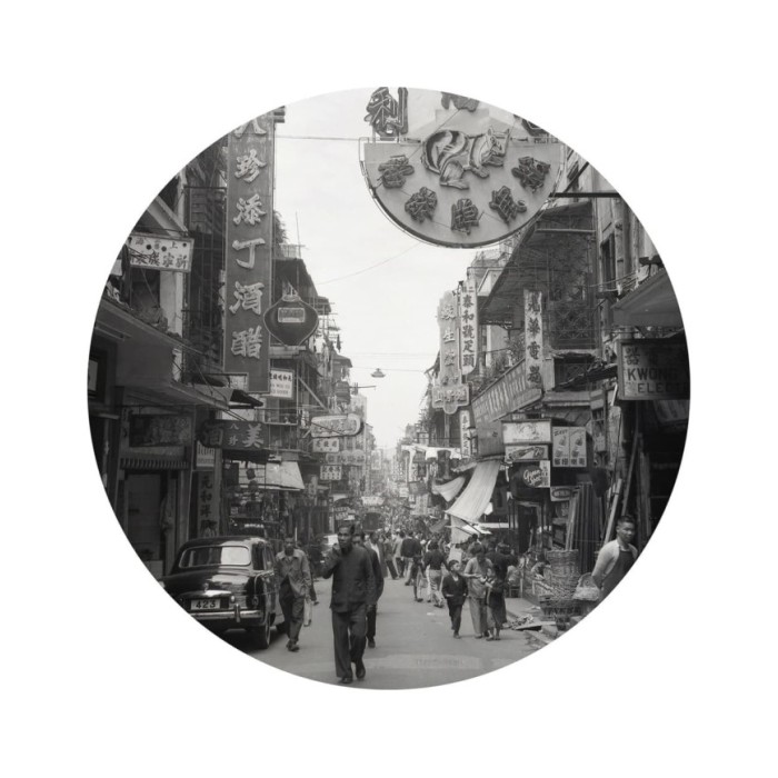 WallArt Papier peint cercle Hong Kong the Old Days 142,5 cm