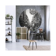 WallArt Papier peint cercle Hong Kong the Old Days 142,5 cm