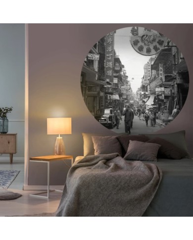 WallArt Papier peint cercle Hong Kong the Old Days 142,5 cm