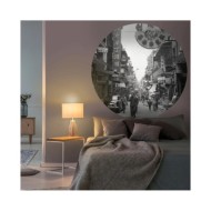 WallArt Papier peint cercle Hong Kong the Old Days 142,5 cm