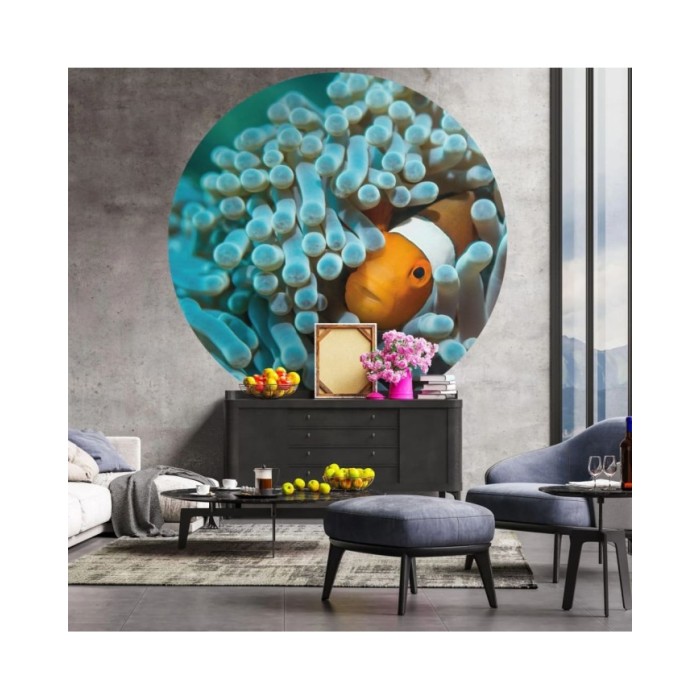 WallArt Papier peint cercle Nemo the Anemonefish 190 cm