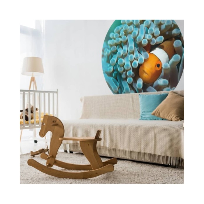 WallArt Papier peint cercle Nemo the Anemonefish 190 cm