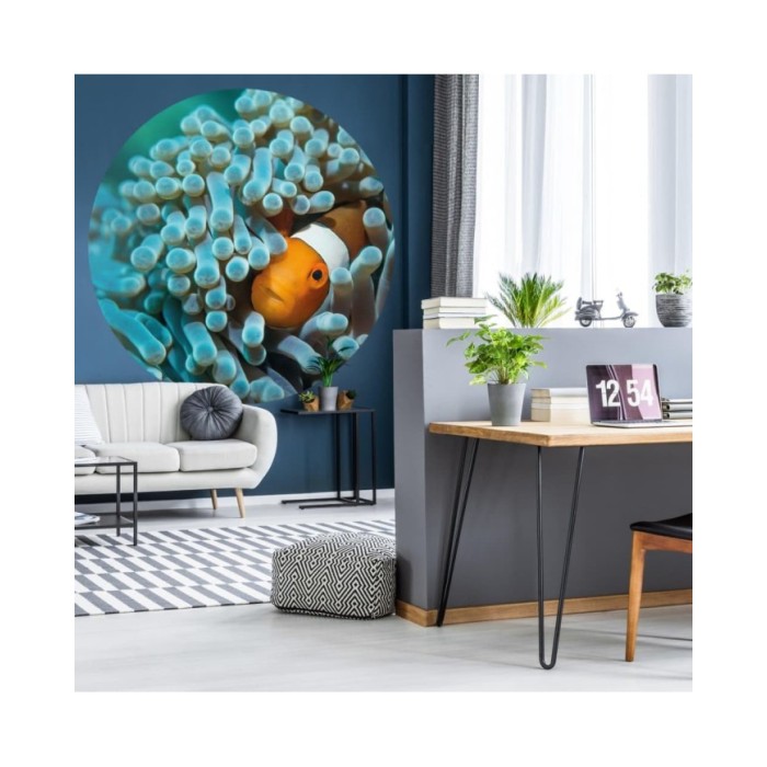 WallArt Papier peint cercle Nemo the Anemonefish 190 cm