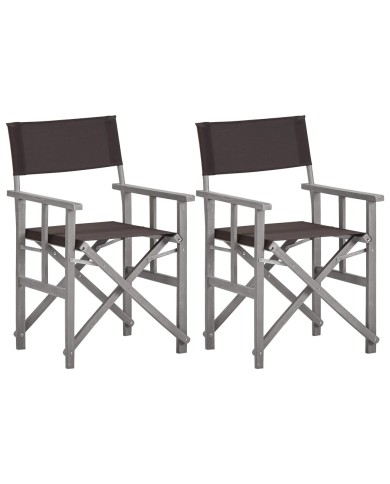 Chaises de metteur en scène 2 pcs Bois massif d'acacia