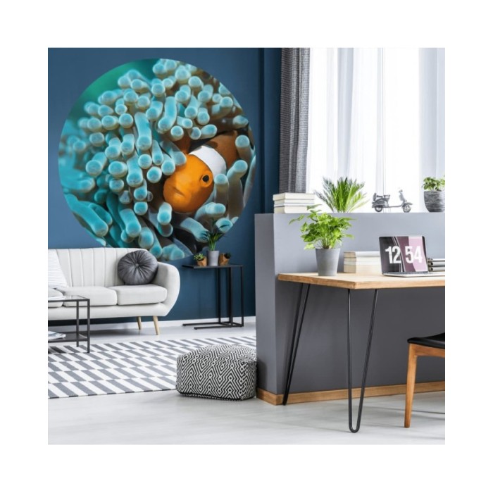 WallArt Papier peint cercle Nemo the Anemonefish 142,5 cm