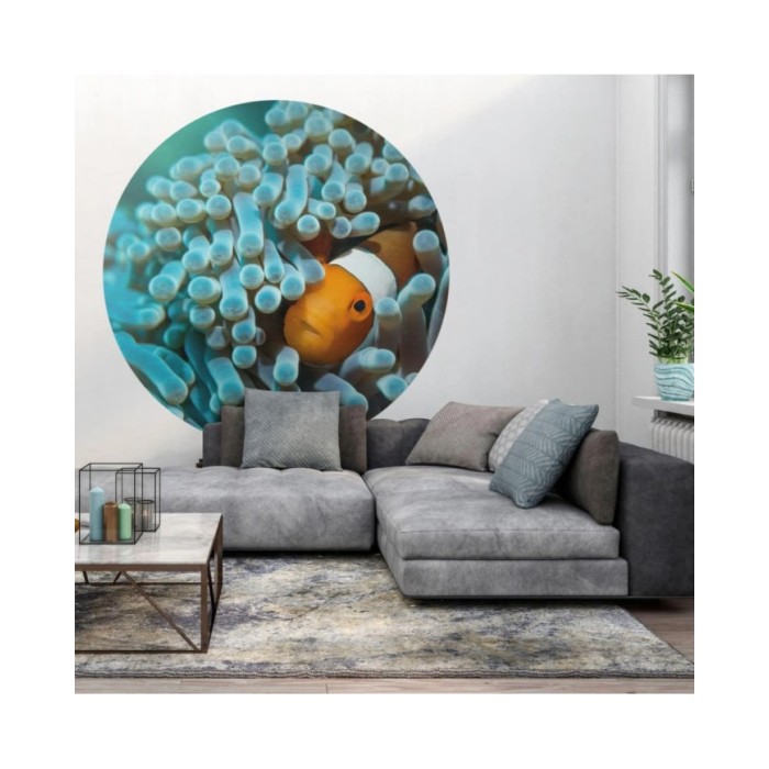 WallArt Papier peint cercle Nemo the Anemonefish 142,5 cm