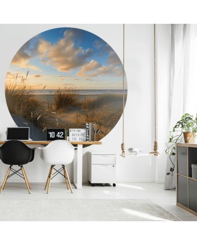 WallArt Papier peint cercle Beachlife 142,5 cm