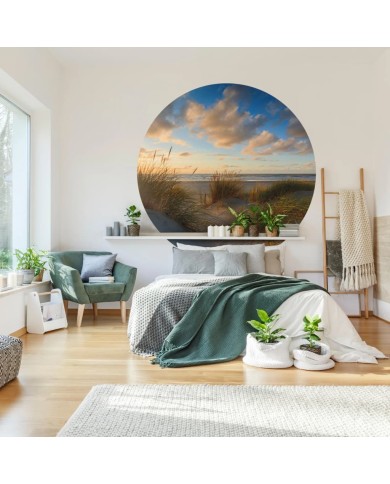 WallArt Papier peint cercle Beachlife 142,5 cm