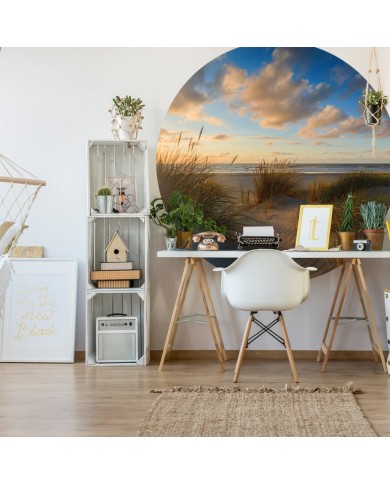 WallArt Papier peint cercle Beachlife 142,5 cm