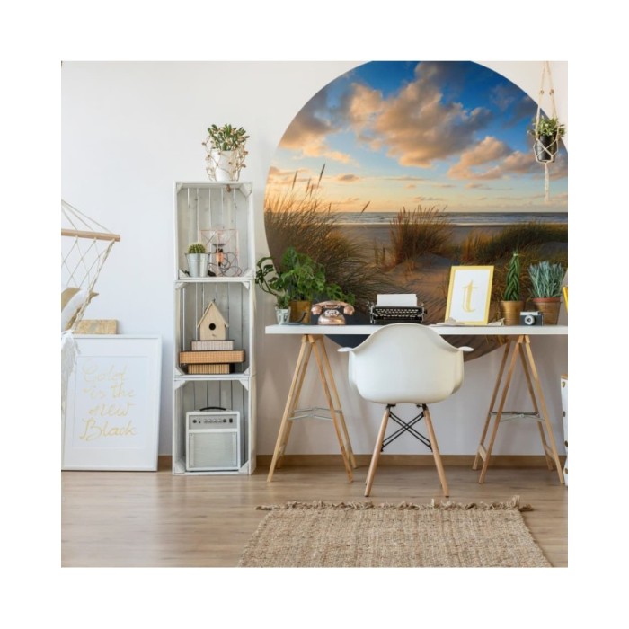 WallArt Papier peint cercle Beachlife 142,5 cm