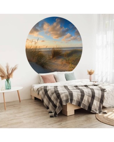 WallArt Papier peint cercle Beachlife 142,5 cm