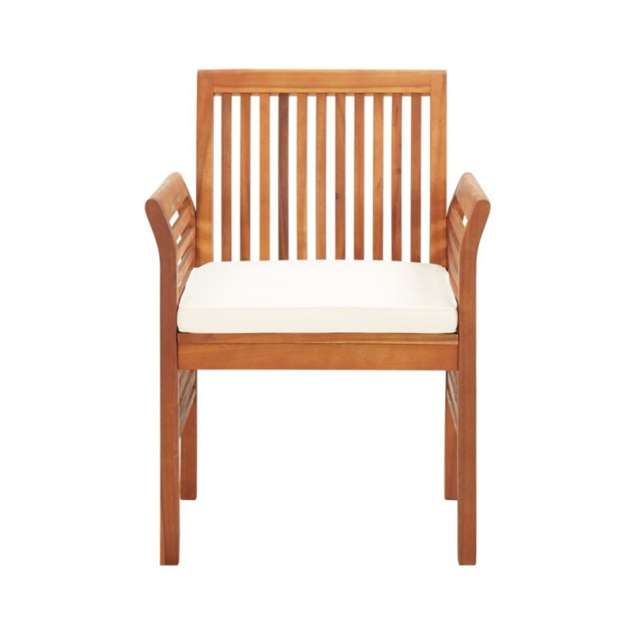 Chaises à dîner de jardin et coussins 2pcs Bois d'acacia massif