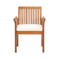 Chaises à dîner de jardin et coussins 2pcs Bois d'acacia massif
