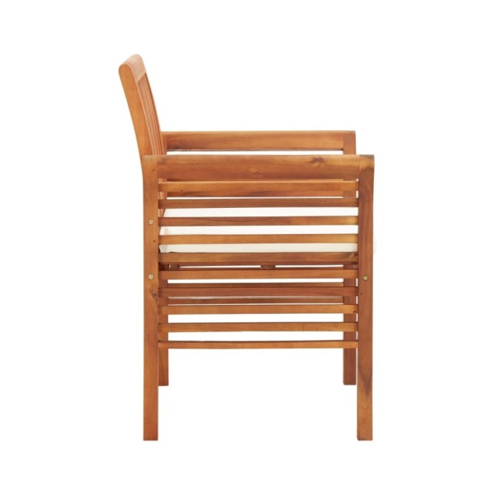 Chaises à dîner de jardin et coussins 2pcs Bois d'acacia massif