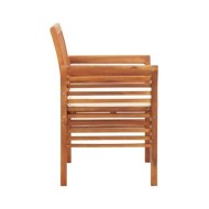 Chaises à dîner de jardin et coussins 2pcs Bois d'acacia massif