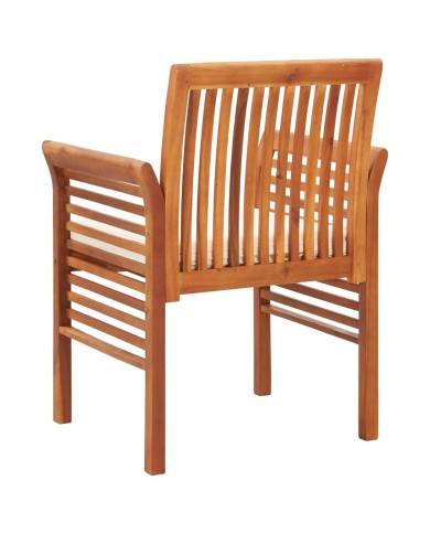 Chaises à dîner de jardin et coussins 2pcs Bois d'acacia massif