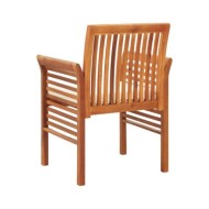 Chaises à dîner de jardin et coussins 2pcs Bois d'acacia massif