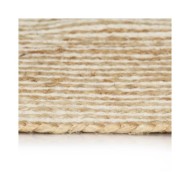 Tapis fait à la main Jute avec design de spirale Blanc 90 cm