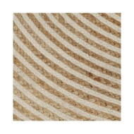 Tapis fait à la main Jute avec design de spirale Blanc 90 cm