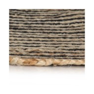 Tapis fait à la main Jute avec design de spirale Noir 90 cm