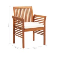 Chaises à dîner de jardin et coussins 2pcs Bois d'acacia massif