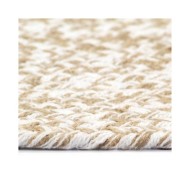 Tapis fait à la main Jute Blanc et naturel 90 cm