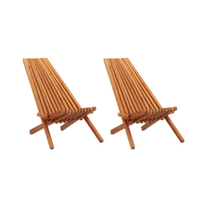 Chaises pliables d'extérieur 2 pcs Bois d'acacia solide