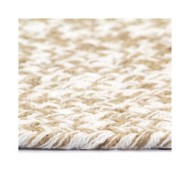 Tapis fait à la main Jute Blanc et naturel 120 cm