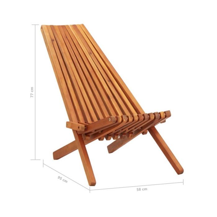 Chaises pliables d'extérieur 2 pcs Bois d'acacia solide
