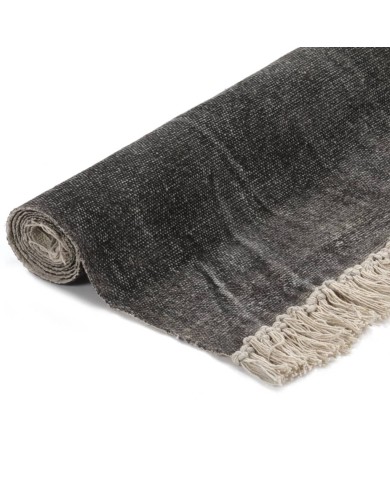 Tapis Kilim Coton 120 x 180 cm Anthracite