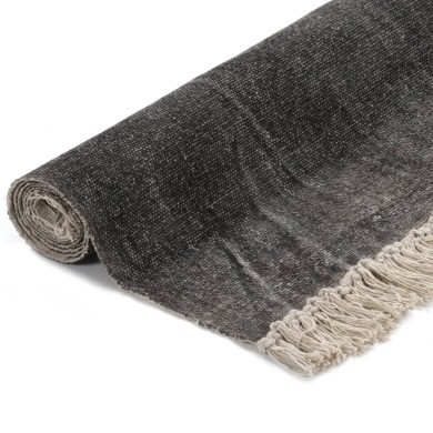 Tapis Kilim Coton 160 x 230 cm Anthracite