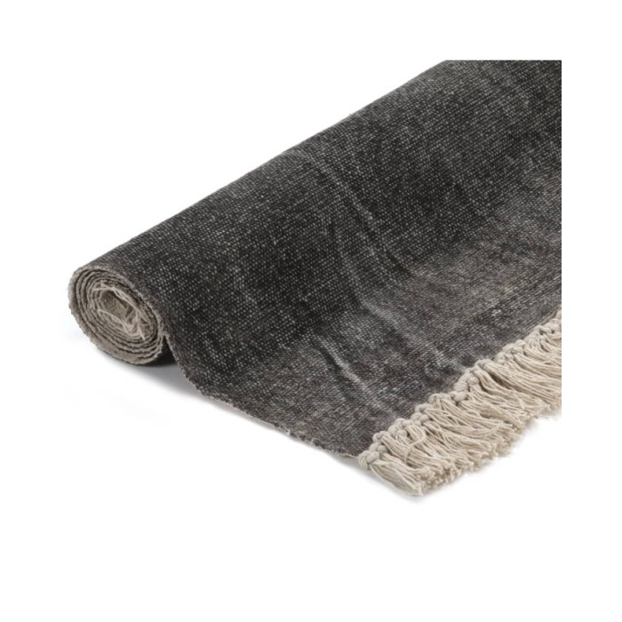 Tapis Kilim Coton 160 x 230 cm Anthracite