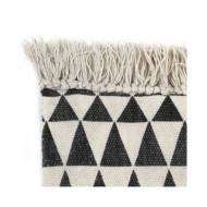 Tapis Kilim Coton 160 x 230 cm avec motif noir/blanc