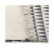 Tapis Kilim Coton 160 x 230 cm avec motif noir/blanc