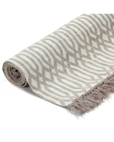 Tapis Kilim Coton 120 x 180 cm avec motif Taupe